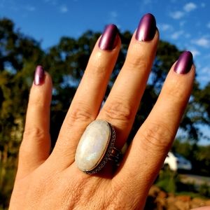 Oval Subtle Moonstone .925 Silver Ring NWOT